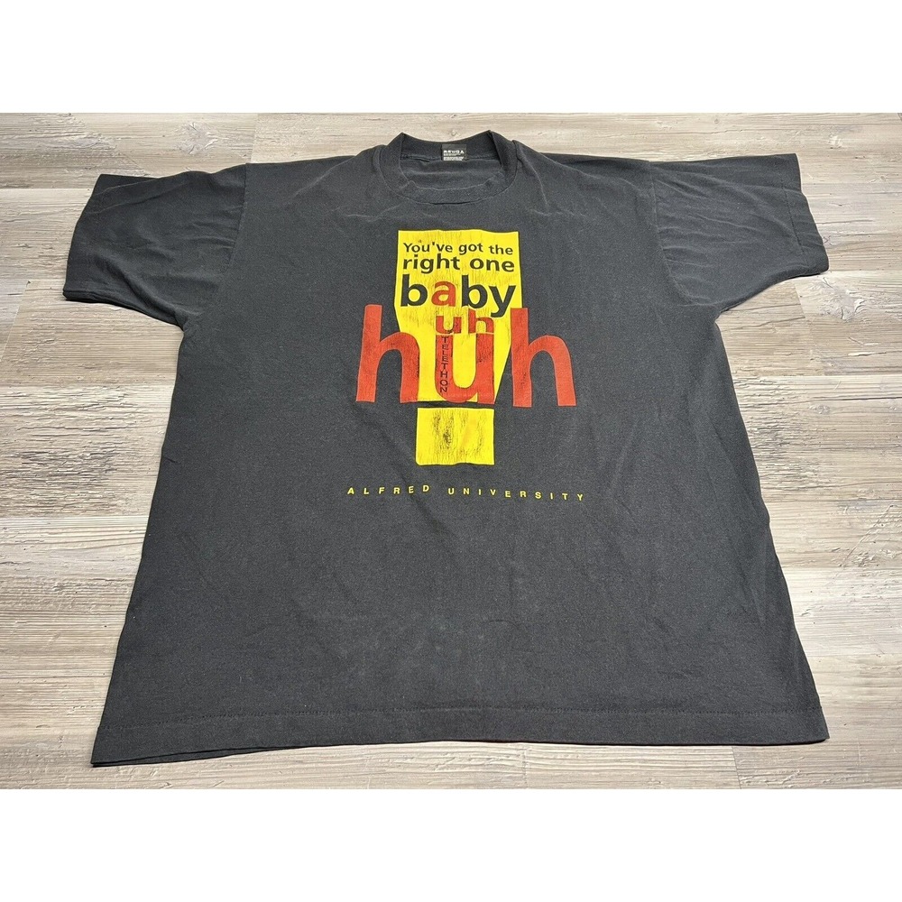 Vtg Alfred University T-Shirt You've Got the Right One Baby Telethon Faded‎ XXL